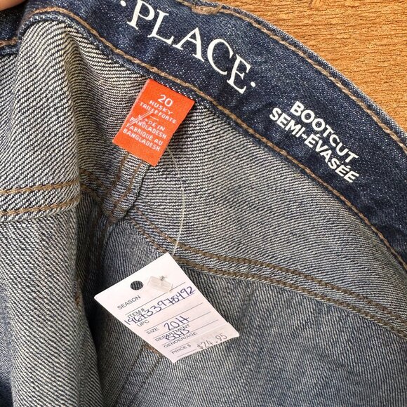 Childrens Place Bootcut Semi-Evasee Blue Jeans Size 20 Waist 34  Slim Fit Cotton - Picture 2 of 13